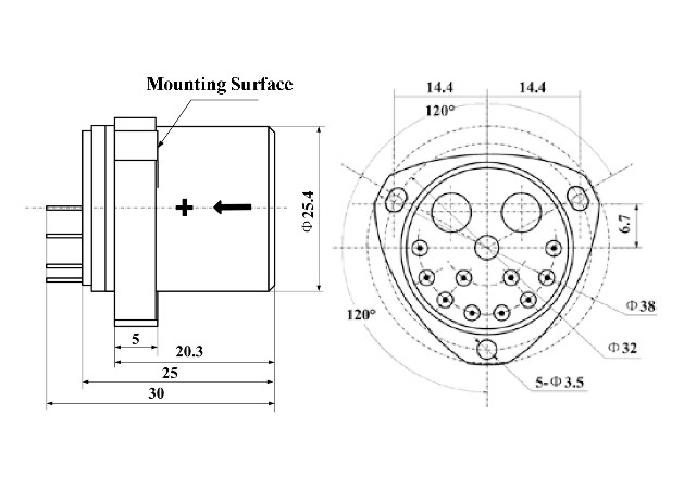 Quartsversnellingsmeter sensor analoge uitgang met schaalfactor 1,2~1,6mA/g