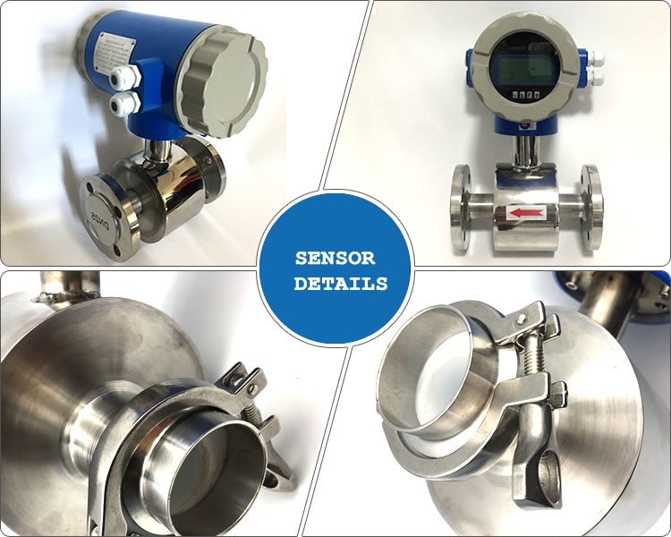 3A sanitaire Magnetische Hygiënische Elektromagnetische Stroommeter voor Industrie van het de Drankvoedsel van het Melkbier