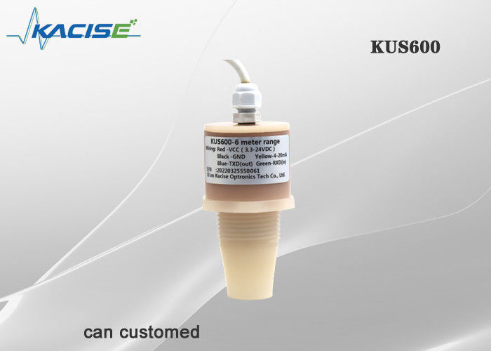 KUS600 IP68 waterdicht ultrasoonwaterniveau sensor met 0.6m-5m bereik en PVDF Casing