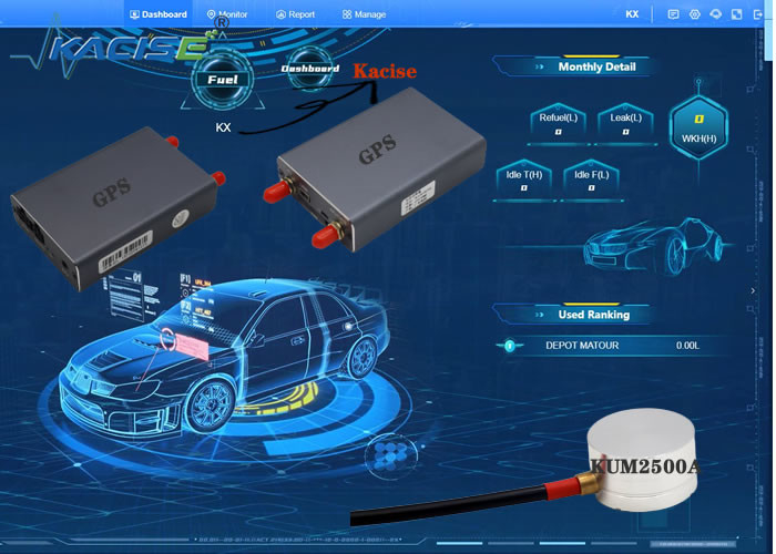 KUM2500A ultrasone brandstofniveausensor voor autodetectie gps tracker contactloze Chinese productie
