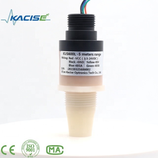 5 m intelligente Ultrasone water niveau meter 5 V RS485 output PVDF liquide Niveau Sensor KUS600