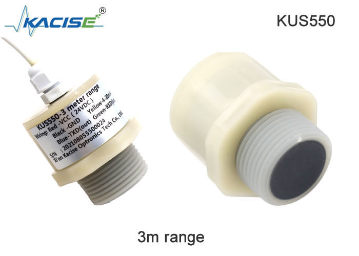 Ultrasone niveausensor van de KUS550-serie met laag stroomverbruik IP68-bescherming en PVDF-schelmateriaal