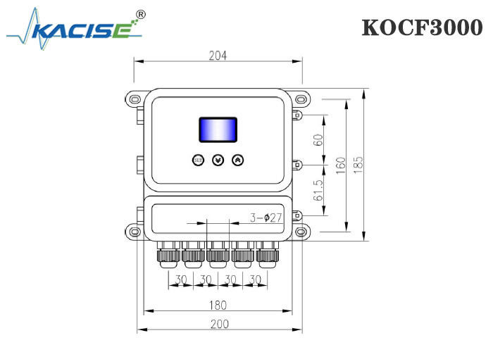 KOCF3000 Ultrasone open kanaalstroommeter met 0,5% meetnauwkeurigheid en MODBUS-protocolcommunicatie voor niet-contactmeting