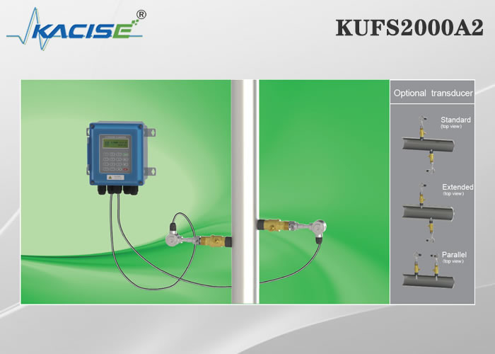 KUFS2000A2 de muur zet Meter van de Toevoegings de Ultrasone Stroom voor Grootte DN50 op - DN6000-Pijp