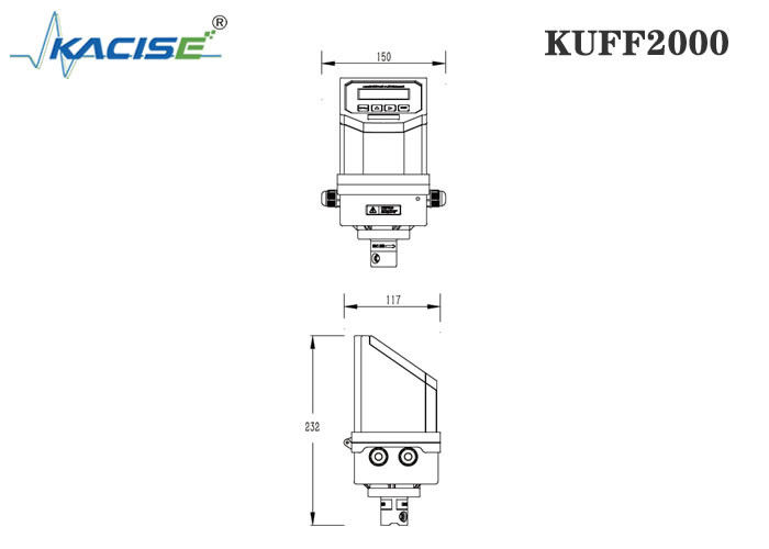 KUFF2000 Ultrasone flowmeter met vaste inbreng en ±1% nauwkeurigheid voor DN50-DN6000 buismaten en bidirectionele metingen
