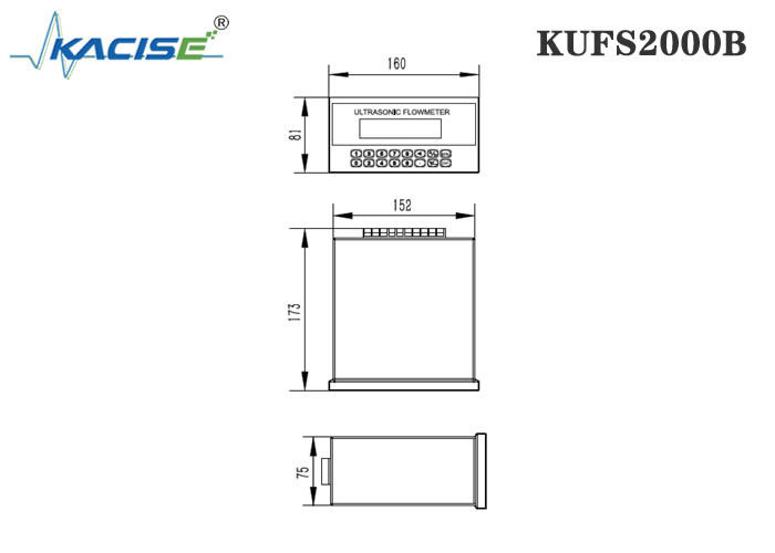 KUFS2000B Panel Mount Insertion Ultrasonic Flow Meter met ±1% nauwkeurigheid voor DN50-DN6000-buizen en RS485 MODBUS-interface