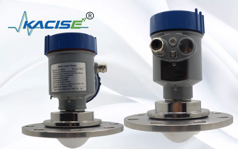 Kacise OEM 80GHz radarniveausensor 100m bereik FMCW radarniveaumeter met IP67-bescherming en display
