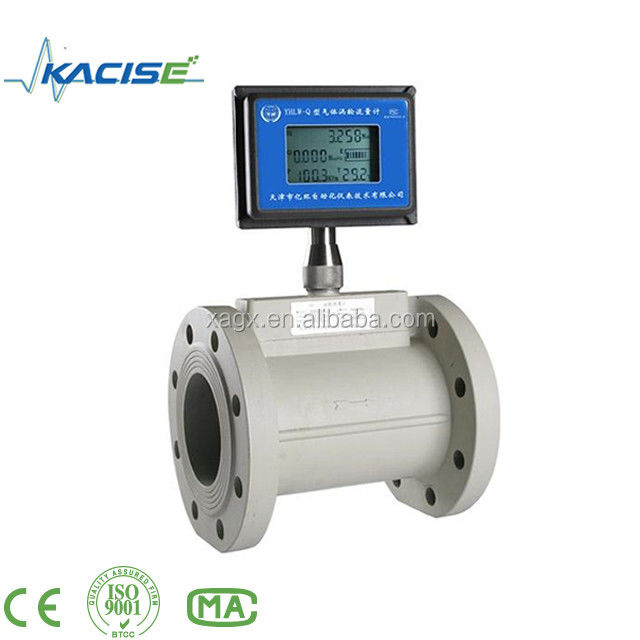 SS304 Behuizingsmateriaal Gasturbinestroommeter met ExdIIBT6 Explosieveilige en ± 0,75% nauwkeurigheid Digitale turbinestroommeter