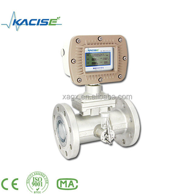SS304 Behuizingsmateriaal Gasturbinestroommeter met ExdIIBT6 Explosieveilige en ± 0,75% nauwkeurigheid Digitale turbinestroommeter