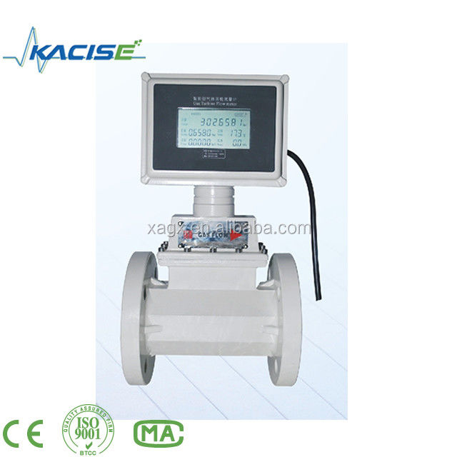 SS304 Behuizingsmateriaal Gasturbinestroommeter met ExdIIBT6 Explosieveilige en ± 0,75% nauwkeurigheid Digitale turbinestroommeter