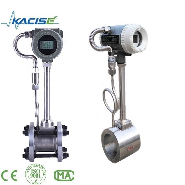 Digitale vortexdoelstroommeter met stroomvoorziening 24VDC en 3*1,2V accu of AC90 ~ 260V voedingsadapter