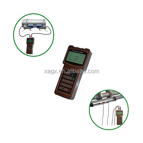 Goedkope handheld ultrasone waterstroommeter china met stroomvoorziening 3 * 1.2V batterij of AC90 ~ 260V stroomadapter