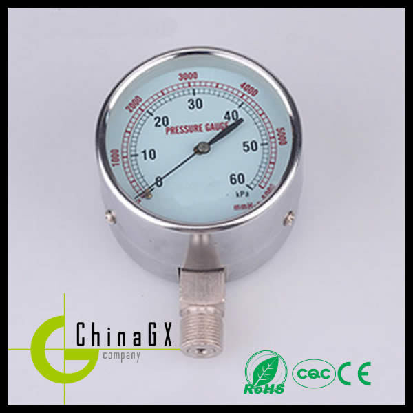 40 mm tot 150 mm vloeistofniveaumeter Ss316 drukmeter corrosiebestendige