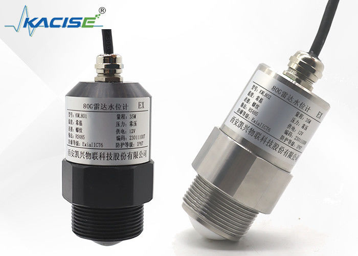 KLD800-serie 80GHz FMCW-radarniveauzender met corrosiebestendige PTFE-antenne en 3° starthoek voor vloeibare en vaste metingen