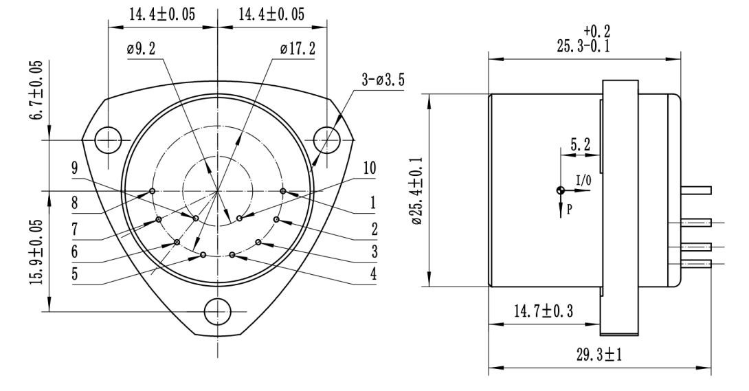 Military Vibration Sensor Acceleration Measurement Unit met afwijking K0/K1≤±3 mg