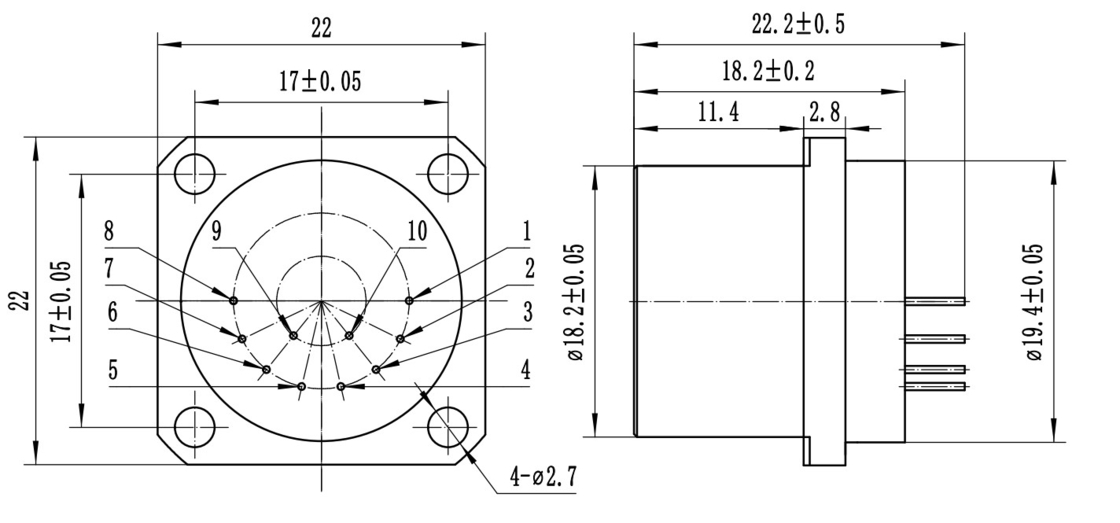 Kleine grootte 18,2 mm x 23 mm versnellingsmeter sensor hoge precisie met bandbreedte 800-2500 Hz