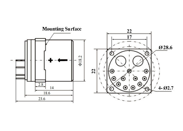 Hoogprecisie kwartsversnellingssensor met een resolutie ≤ 5 μg 15 g vibratiepiek sinus en ± 80 g invoerbereik