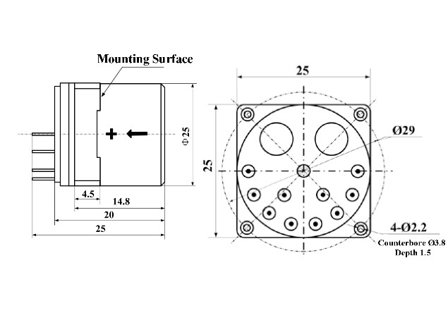 Goedkope kwartsversnellingsmeter sensor voor trillingsbewaking met bereik ±10g en kleine grootte