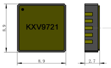 Digitale Quartz MEMS Gyroscoop Chip Werktemperatuur TOPR -20°C ~ +80°C, Stroomverbruik Iop1 900μA Type
