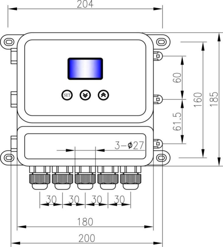 IP65 0-99999.99m3/h Ultrasone stroommeter met POM ABS Split Shell materiaal