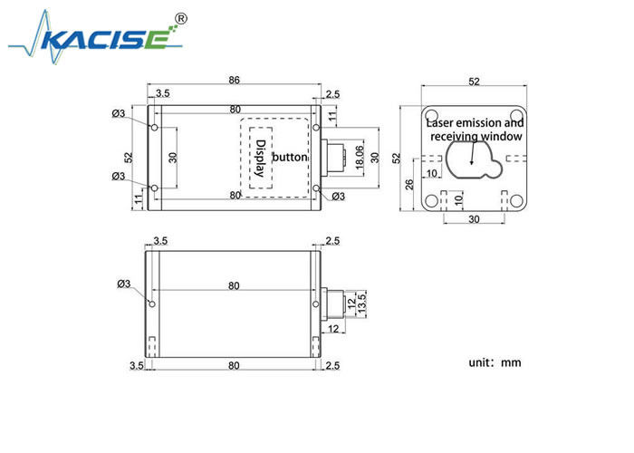 KLSB Industriële Automatisering Zeer nauwkeurige laserbereiksensor met nauwkeurigheid van ± 3 mm, IP67-bescherming en bereik van 30/60/100/150 m