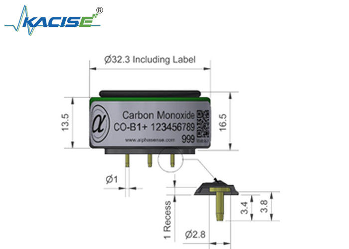 CO-B1 koolmonoxidesensor met nulstroom ± 4 en bereik 5000 voor nauwkeurige detectie