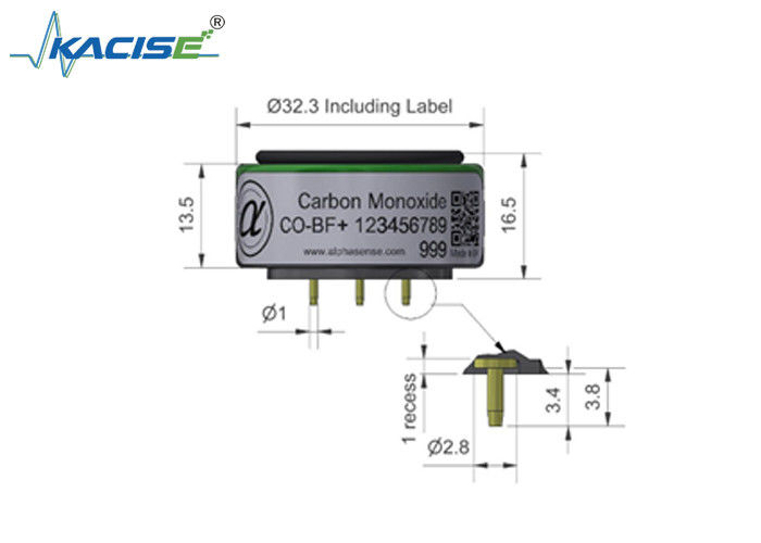 CO-BF/CO-BF koolmonoxidesensor met reactietijd 25 resolutie 0,5 en bereik 5000 voor industriële toepassingen