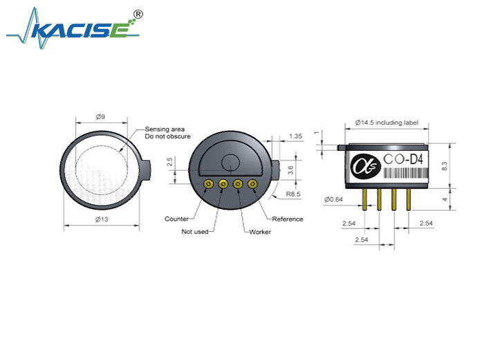 Miniatuur CO-sensor met snelle responstijd < 25 en breed bereik 1000 voor nauwkeurige koolmonoxide-detectie