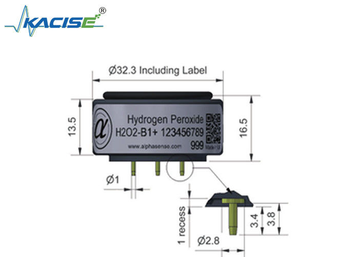 H202-B1/H202-B1+ sensor voor waterstofperoxide met 2000 bereik, < 25 reactietijd en < ± 4 nulstroom