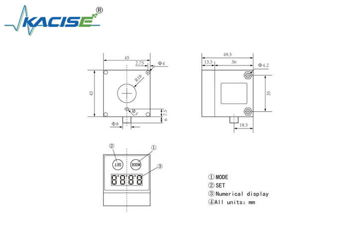 KLSA-serie Laser Ranging Sensors Maximale meetafstand 22m Beschermingsniveau IP65 voor industrie en productie