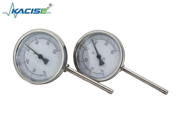 WSS-411W Industriële bimetallische thermometer met roestvrij staal 304/316, aanpasbare stamlengte en geen stroomvoorziening vereist