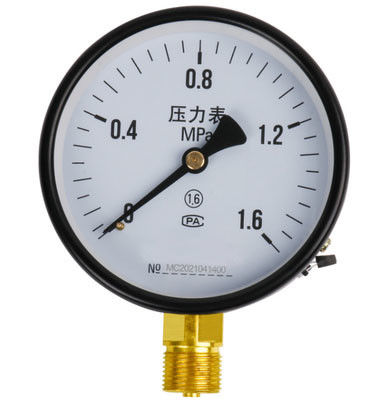KMC-Y100 Industriële Manometer - 100mm Wijzerplaat, M20×1.5 Radiale Koperen Aansluiting, IJzeren Behuizing