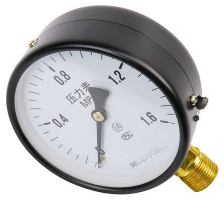 KMC-Y100 Industriële Manometer - 100mm Wijzerplaat, M20×1.5 Radiale Koperen Aansluiting, IJzeren Behuizing