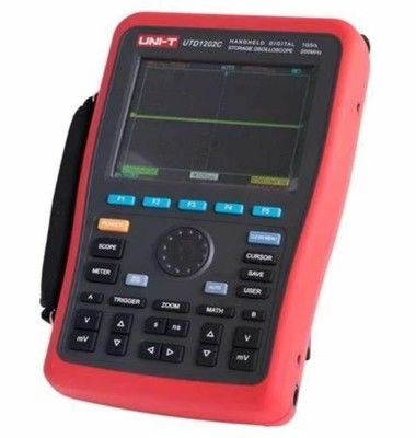UNI-T UTD1202C Pro Handheld Digitale Opslagoscilloscoop - 200MHz, Dubbel Kanaal, Kleurenscherm