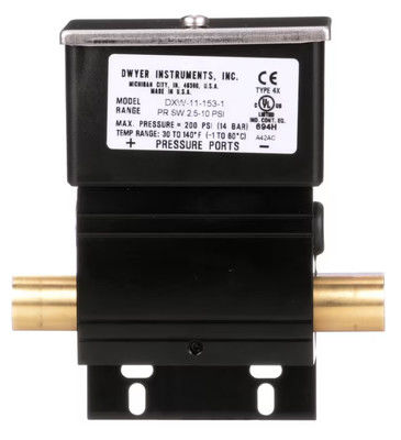 Dwyer-serie DX natte / natte SPDT-differentiële drukschakelaar (modellen DXW-11-153-1 tot DXW-11-153-4)