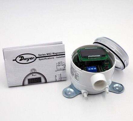 Dwyer Magnesense MS-111 Differentiële drukzender met veldconfigureerbare dubbele uitgangssignalen en robuuste NEMA 4X-behuizing