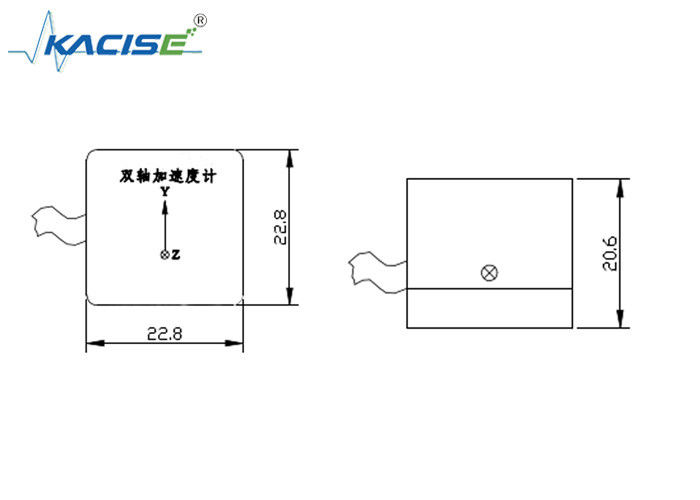 Magnetische zuigtoestel met dubbele as Accelerometer Hoogfrequentie Breed meetbereik met temperatuur -40°C~+70°C