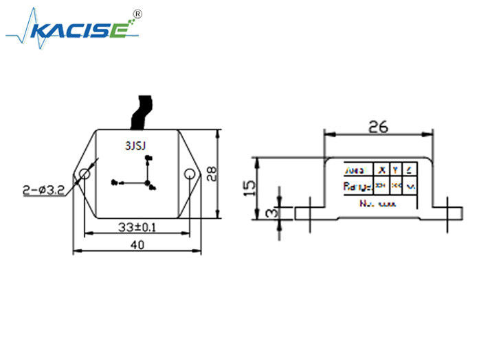 K-3JSJ-300 Small Size Triaxial Accelerometer Sensor Module met hoge frequentie 0,5 ~ 4,5 V Analoogspanningsuitgang