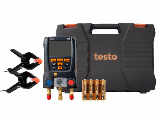 Testo 550 Digital Refrigerant Manifold Kit met Bluetooth-connectiviteit 60 koelprofielen en robuust ontwerp