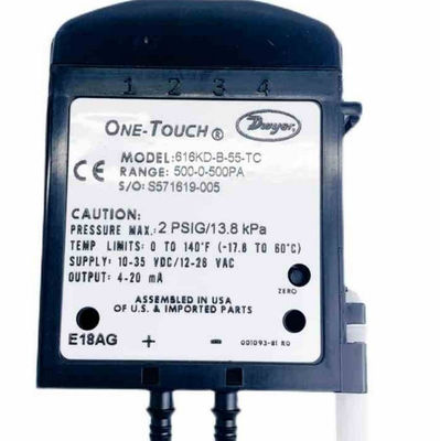 Dwyer-serie 616KD Micro-differentiële druktransmitter met One-Touch-kalibratie en 4-20 mA output voor ±0,25% FS-nauwkeurigheid