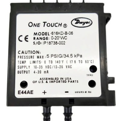 Dwyer-serie 616KD Micro-differentiële druktransmitter met One-Touch-kalibratie en 4-20 mA output voor ±0,25% FS-nauwkeurigheid