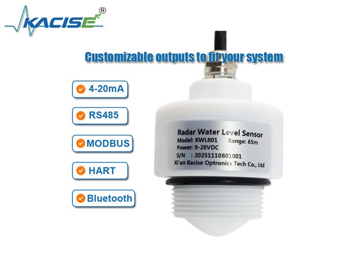 KWL801 Niet-contact radarwaterniveausensor met 76 GHz-81 GHz frequentiebereik 65m meetbereik en ±1mm nauwkeurigheid